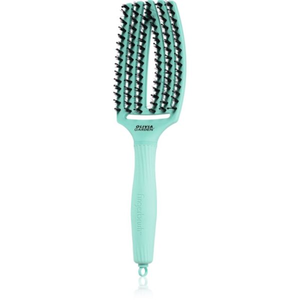 Olivia Garden Fingerbrush Boar & Nylon perie de par cu peri de nailon și de mistreț Arctic Teal 1 buc-Țena