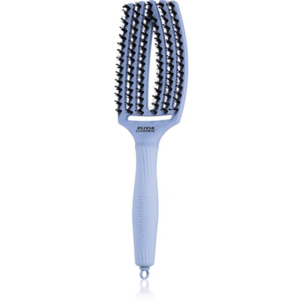 Olivia Garden Fingerbrush Boar & Nylon perie de par cu peri de nailon și de mistreț Polar Blue 1 buc-Țena