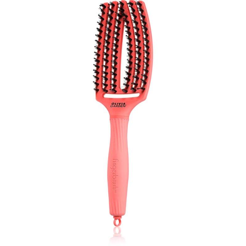 Olivia Garden Fingerbrush Boar & Nylon perie de par cu peri de nailon și de mistreț Red Confidence 1 buc-ro