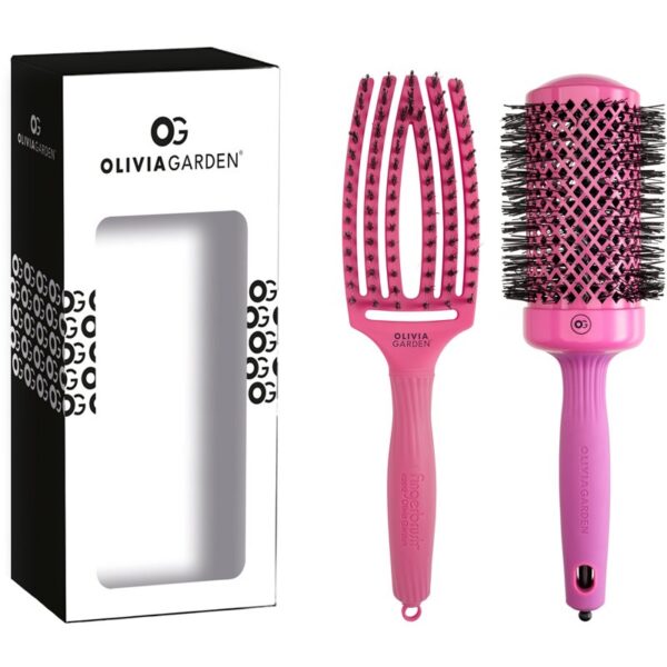 Olivia Garden Hot Pink Set set cadou pentru modelarea termica a parului-Țena