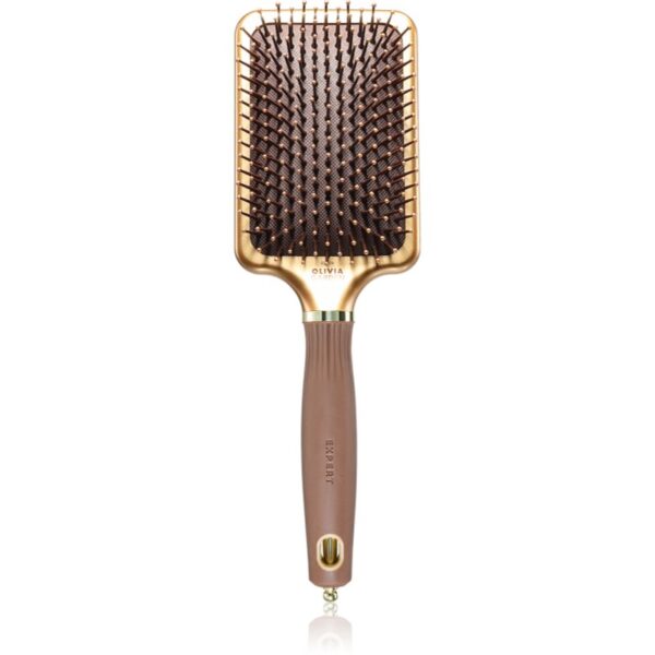 Olivia Garden Rectangular Paddle perie pentru par usor de pieptanat Gold&Brown 1 buc-ro