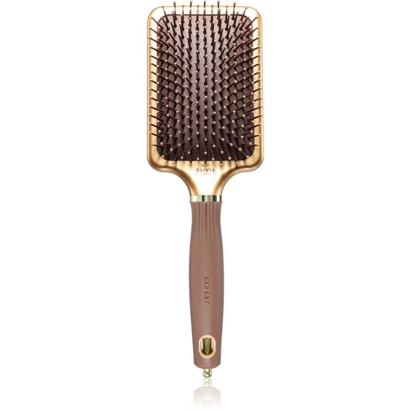 Olivia Garden Rectangular Paddle perie pentru par usor de pieptanat Gold&Brown 1 buc-ro