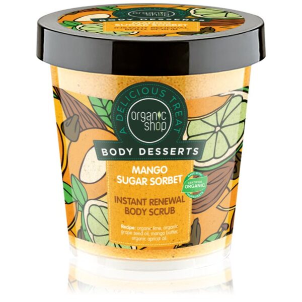 Organic Shop Body Desserts Mango Sugar Sorbet exfoliant din zahăr
