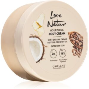 Oriflame Love Nature Cacao Butter & Coconut Oil crema de corp nutritiva cu efect de hidratare 200 ml-Țena