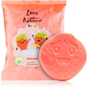 Oriflame Love Nature Kids Playful Strawberry săpun solid pentru curățare pentru pielea bebelusului 75 g-ro