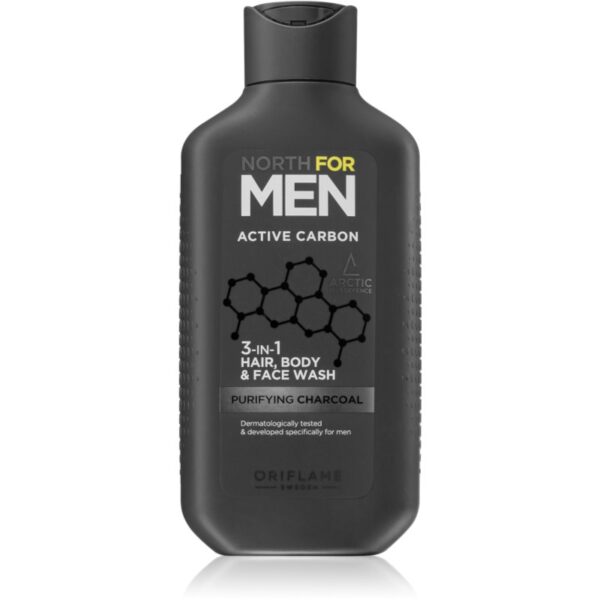Oriflame North for Men Active Carbon gel de dus revigorant 3 in 1 250 ml-ro