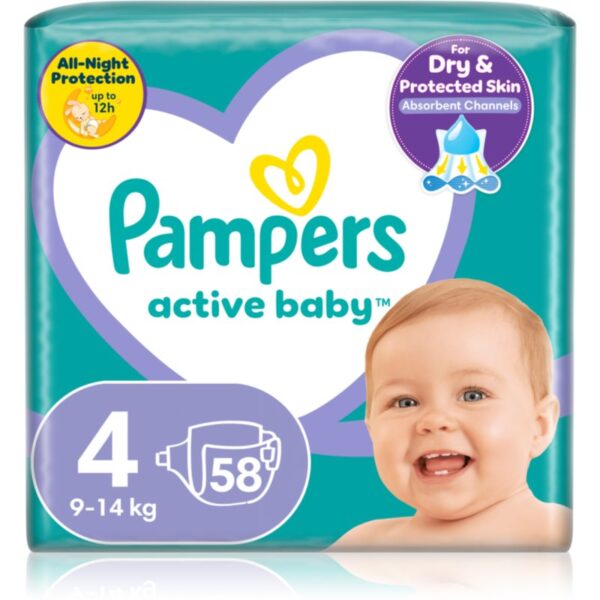 Pampers Active Baby Size 4 scutece de unică folosință 9-14 kg 58 buc-ro