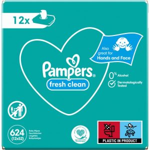 Pampers Fresh Clean Șervețele umede pentru copii pentru piele sensibila 12x52 buc-ro