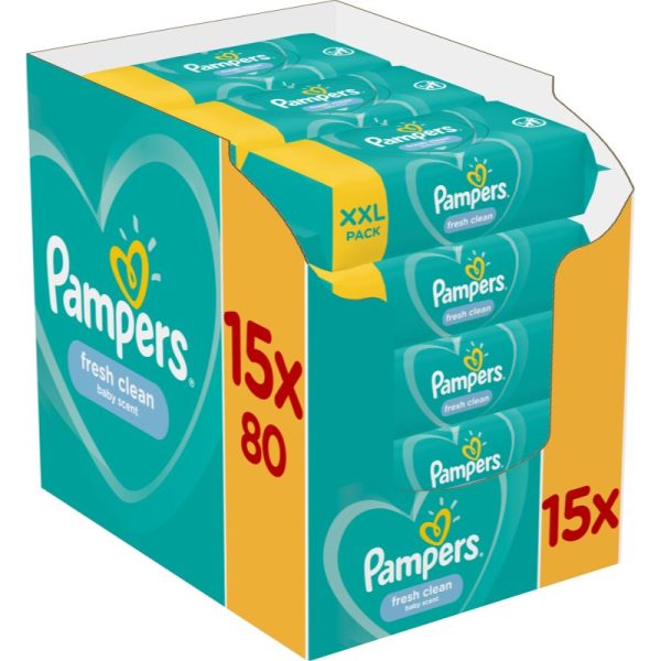 Pampers Fresh Clean Șervețele umede pentru copii pentru piele sensibila 15x80 buc-ro