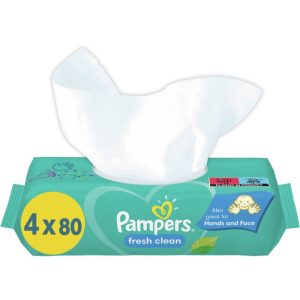 Pampers Fresh Clean Șervețele umede pentru copii pentru piele sensibila 4x80 buc-ro