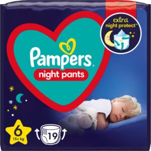 Pampers Night Pants Size 6 scutece de unică folosință tip chiloțel pentru noapte 15+ kg 19 buc-ro