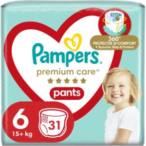 Pampers Premium Care Pants Size 6 scutece de unică folosință tip chiloțel 15+ kg 31 buc-Țena