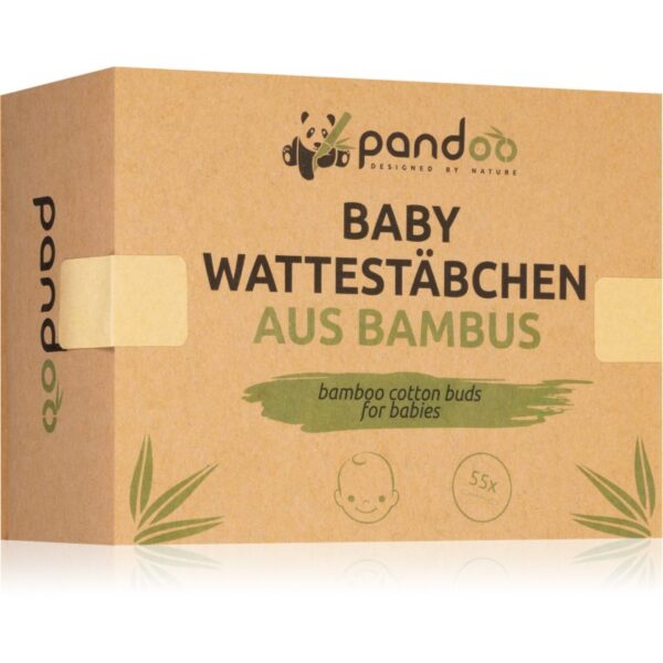 Pandoo Bamboo Cotton Buds for Babies bețișoare din bumbac pentru copii 55 buc-ro
