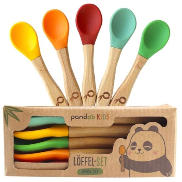 Pandoo Bamboo Spoon Set linguriță pentru copii 5 buc-Țena