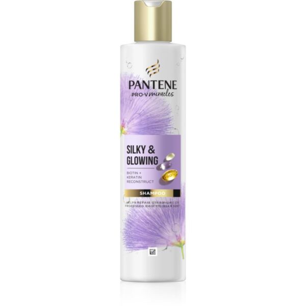 Pantene Pro-V Miracles Silky & Glowing șampon reparator cu keratină 250 ml-Țena