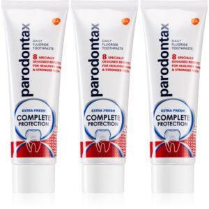 Parodontax Complete Protection Extra Fresh pasta de dinti cu Fluor pentru dinti sanatosi si gingii sanatoase 3x75 ml-Țena
