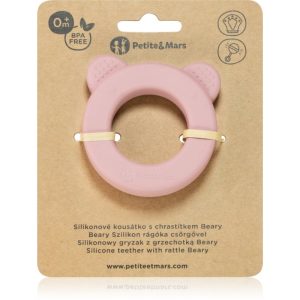 Petite&Mars Beary jucărie pentru dentiție cu zornăitoare Dusty Rose 0 m+ 1 buc-ro