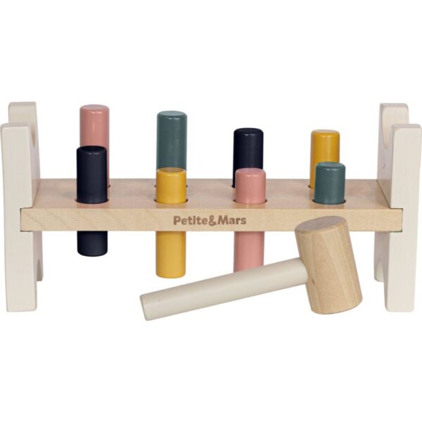 Petite&Mars Big Bang Wood of Mars joc interactiv de lovit cu ciocanul din lemn 12 m+ 1 buc-ro