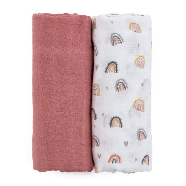 Petite&Mars Misty scutece textile Rose Rainbows 120 x 120 cm 2 buc-ro