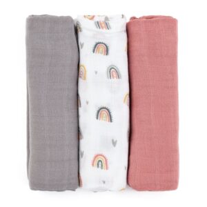 Petite&Mars Moussy scutece textile Rose Rainbows 68 x 68 cm 3 buc-Țena