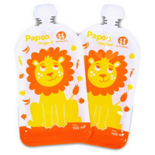 Petite&Mars Papoo săculeț pentru mâncare Lion 6x150 ml-Țena