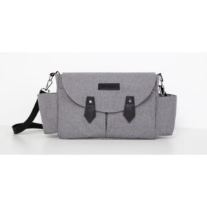 Petite&Mars Sara Grey Black geantă de schimbat scutece 40 x 23 x 10 cm 1 buc-ro