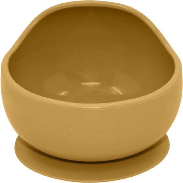 Petite&Mars Take&Match Silicone Bowl castron cu ventuză Intense Ochre 6 m+ 360 ml-ro