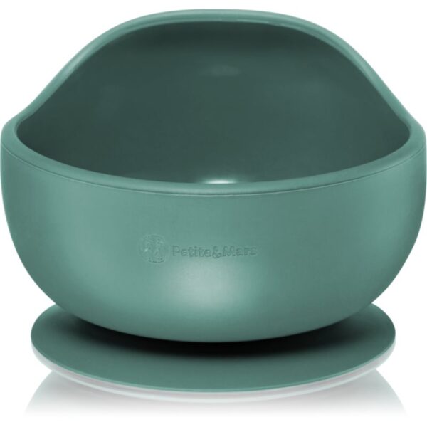 Petite&Mars Take&Match Silicone Bowl castron cu ventuză Misty Green 6 m+ 360 ml-ro