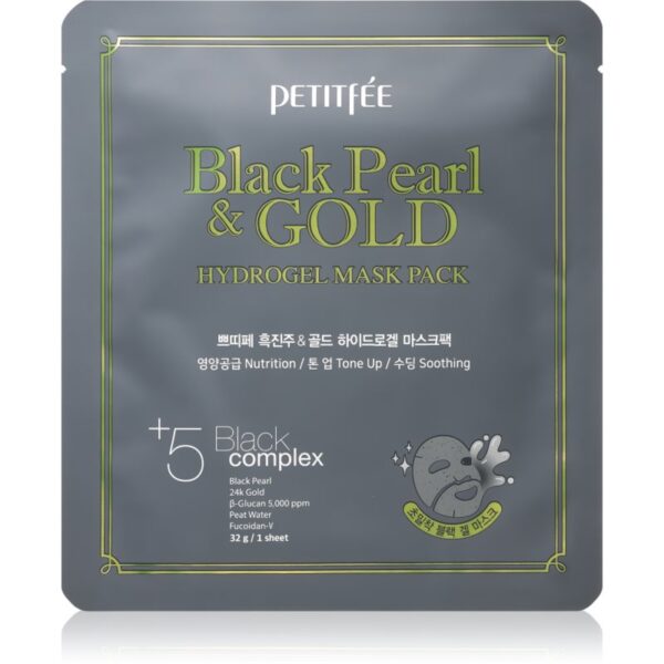 Petitfée Black Pearl & Gold mască intensă cu hidrogel cu aur de 24 de karate 32 g-ro