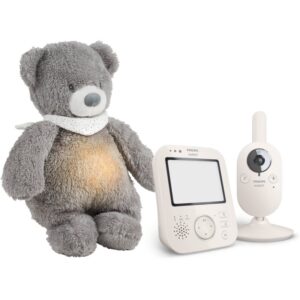 Philips Avent Baby Monitor SCD891/26+NATTOU Sleepy Bear Grey set cadou pentru bebeluși 0 m+-ro