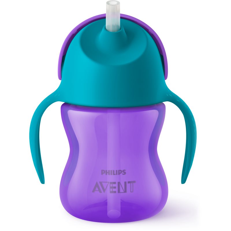 Philips Avent Bendy Straw SCF796/02 9m+ ceasca cu pai flexibil Purple 200 ml-ro