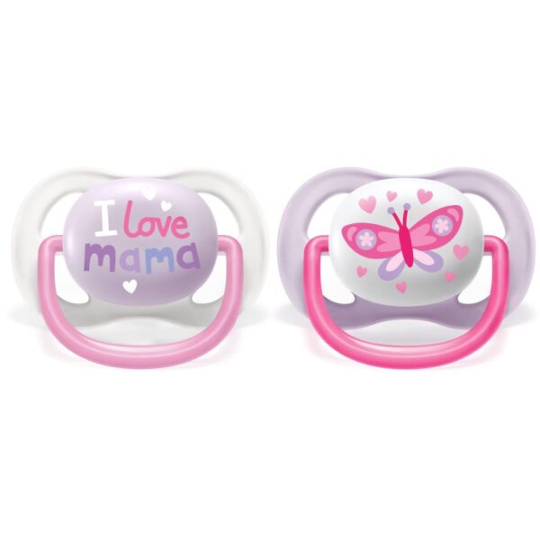 Philips Avent Ultra Air SCF080/02 0-6 m suzetă Girl 2 buc-ro