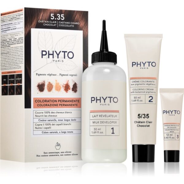 Phyto Color culoare par cu extract de plante culoare 5.35 Chocolate light Brown 3 buc-ro