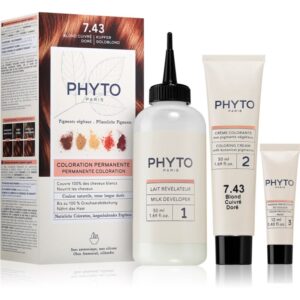 Phyto Color culoare par cu extract de plante culoare 7.43 Copper Golden Blonde 3 buc-ro