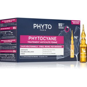 Phyto Phytocyane Women Treatment tratament pentru stimularea creșterii părului și anti-cădere 12x5 ml-Țena