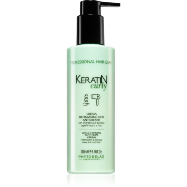 Phytorelax Laboratories Keratin Curly cremă pentru păr creț anti-electrizare 200 ml-Țena