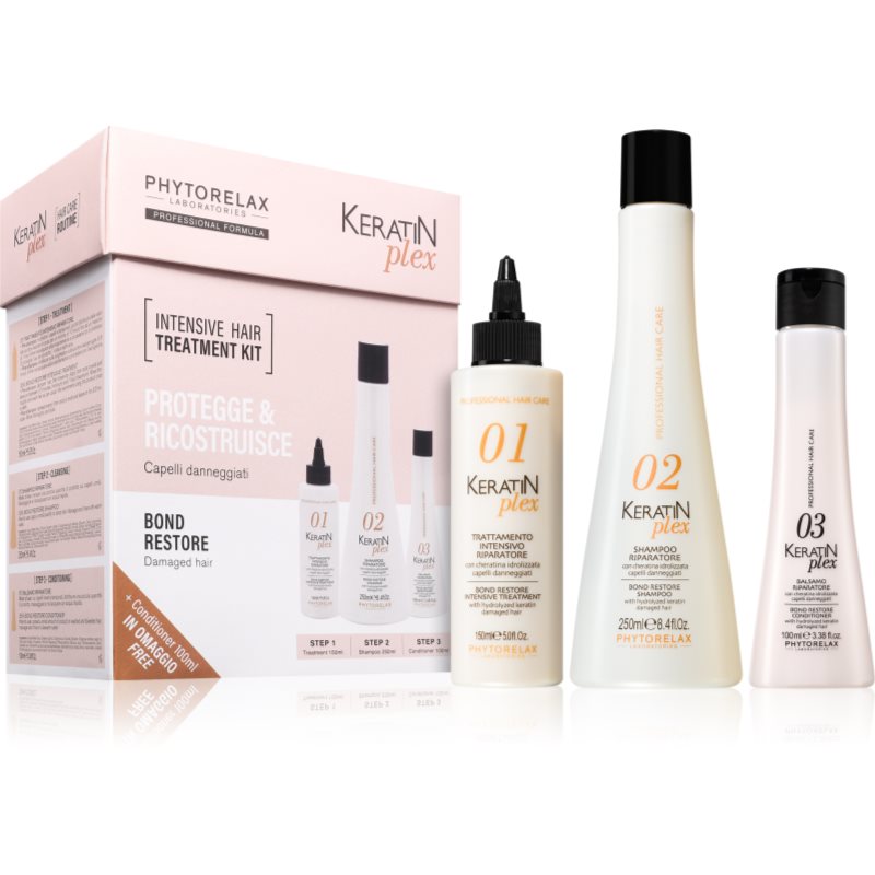 Phytorelax Laboratories Keratin Plex set cadou pentru intarirea parului-Țena