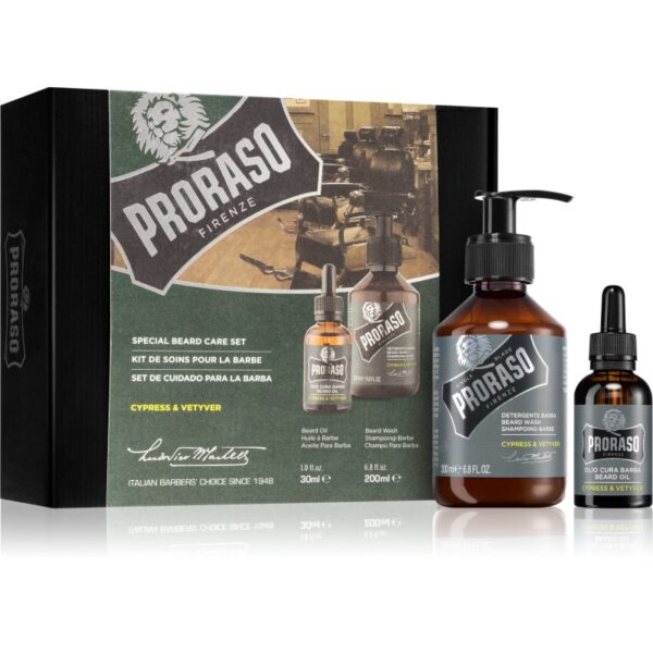 Proraso Set Beard Original set cadou pentru barbă pentru bărbați Cypress and Vetyver-ro