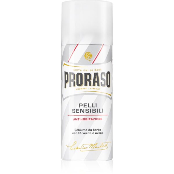 Proraso White spumă pentru bărbierit pentru piele sensibilă 50 ml-Țena