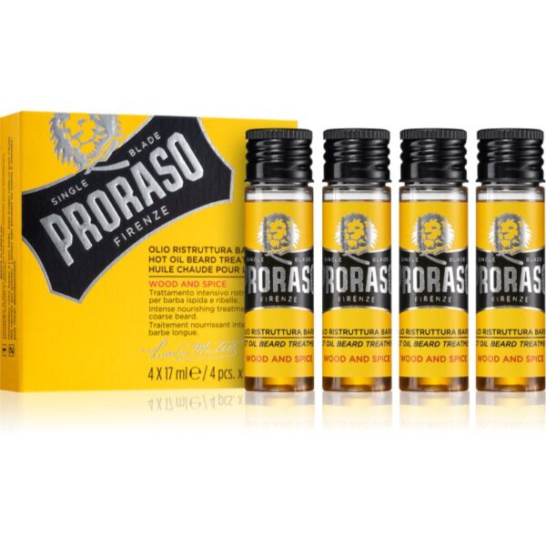 Proraso Wood and Spice Hot Set tratament intensiv cu ulei pentru barba si mustata deasa si aspra 4 x 17 ml-ro