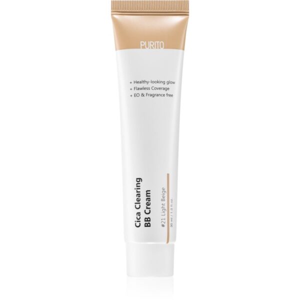 Purito Cica Clearing crema BB cu filtru UVA si UVB culoare 21 Light Beige 30 ml-Țena