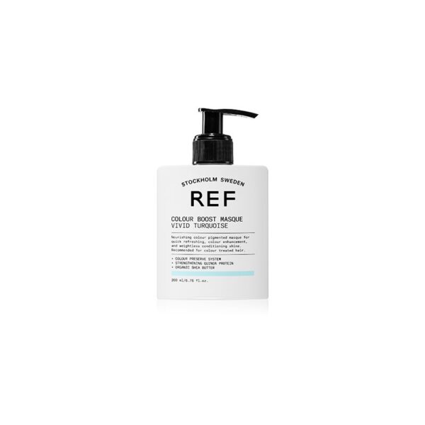 REF Colour Boost Masque mască fină de hrănire fără pigmenți permanenți de culoare VIVID TURQUOISE 200 ml-Țena