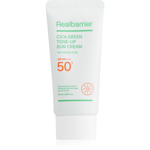 Real Barrier Cica Green Tone-Up Sun Cream crema intens hidratanta si calmanta SPF 50+ 50 ml-Țena