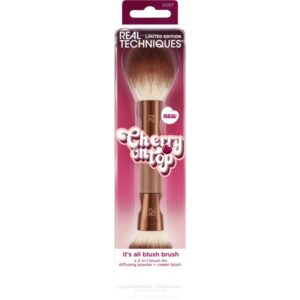 Real Techniques Cherry On Top It´s All Blush Brush perie cu două fețe pentru fard de obraz 1 buc-Țena