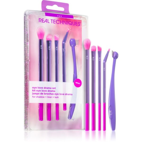 Real Techniques Eye Love Drama set perii machiaj pentru ochi 5 buc-Țena