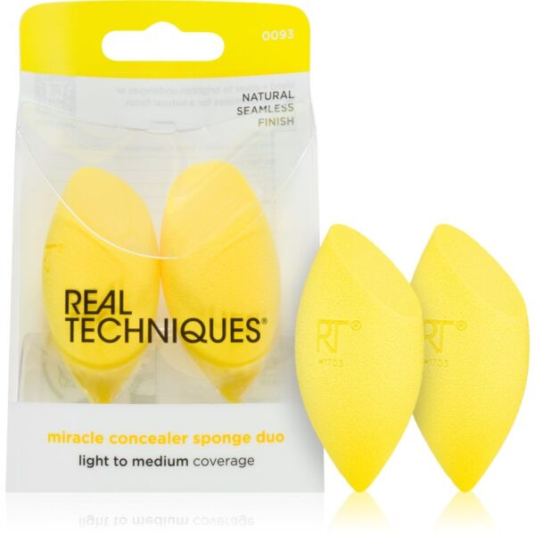 Real Techniques Sponge+ Miracle Concealer burete pentru machiaj 2 buc-Țena