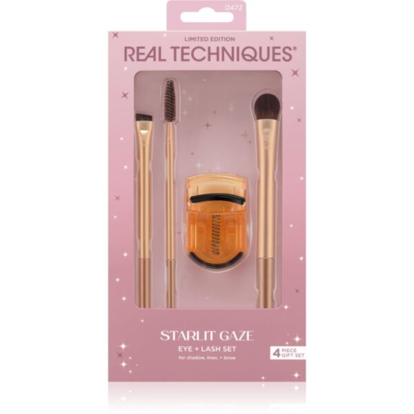 Real Techniques Starlit Gaze Eye + Lash Set set perii machiaj pentru ochi și sprâncene-Țena