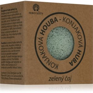 Renovality Konjac mushroom green tea burete pentru curatare pentru piele normală și mixtă 7x4 cm-ro