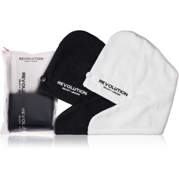 Revolution Haircare Microfibre Hair Wraps prosop pentru păr culoare Black/White 2 buc-ro