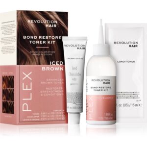 Revolution Haircare Plex Bond Restore Kit set pentru a evidentia culoarea parului culoare Iced Chocolate-ro